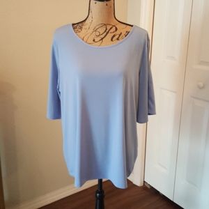 Susan Graver liquid knit split sleeve top